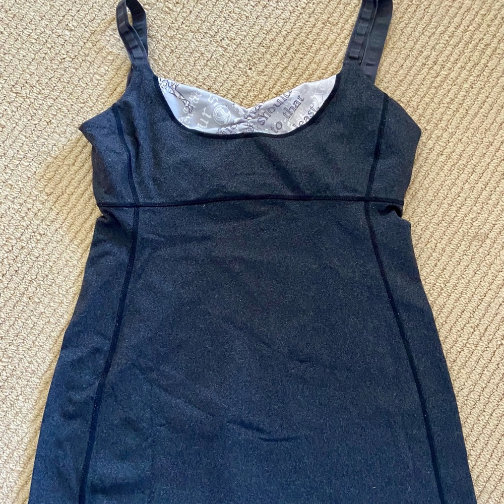 Lululemon Charcoal Grey Adjustable Strap Bra Tank Size 8